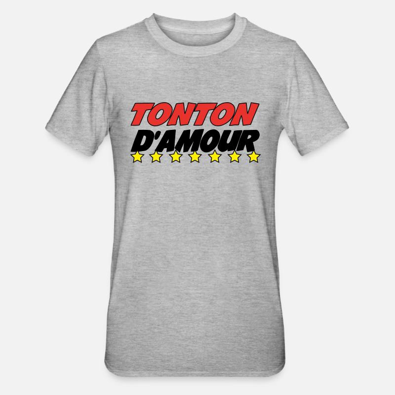 TONTON d"amour - T-shirt polycoton Unisexe - gris chiné