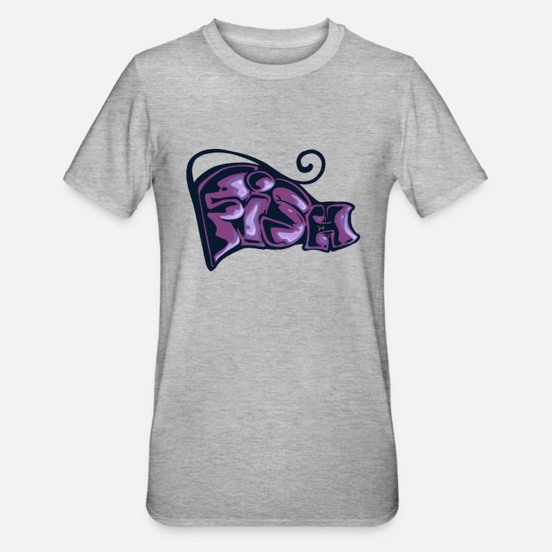 Graff Cat - T-shirt polycoton Unisexe - gris chiné