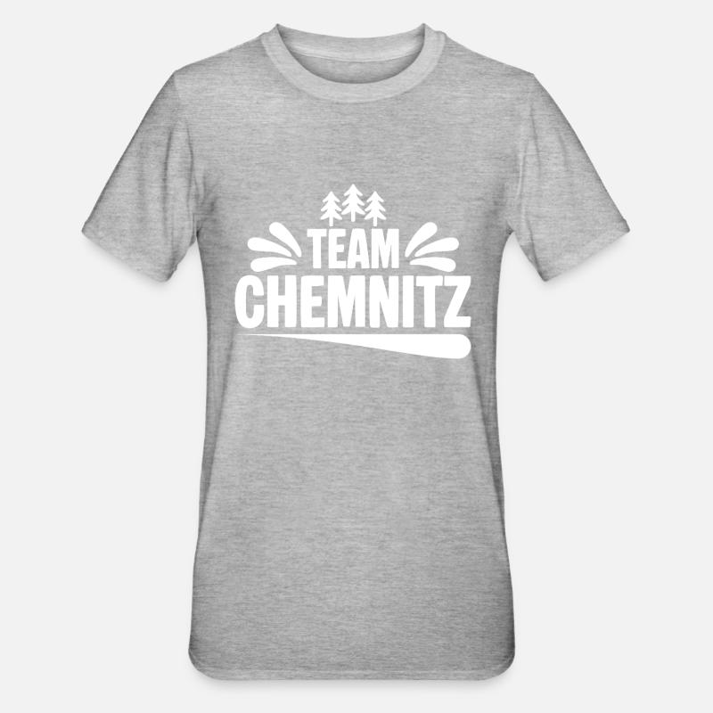 Team Chemnitz - Unisex Polycotton T-Shirt - Grau meliert