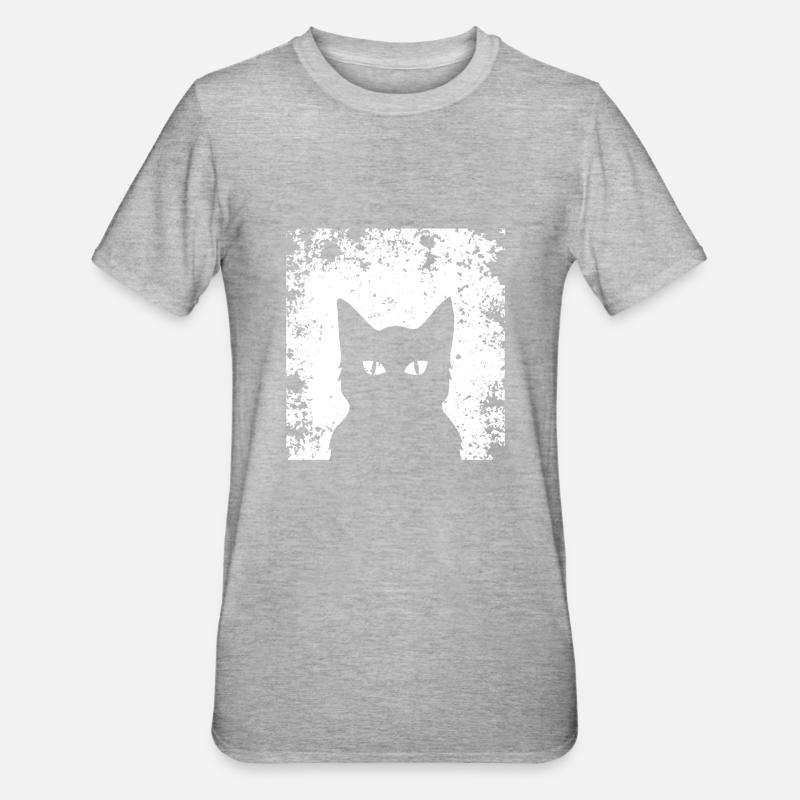 Belle silhouette de chats ! Idée de cadeau chat - T-shirt polycoton Unisexe - gris chiné