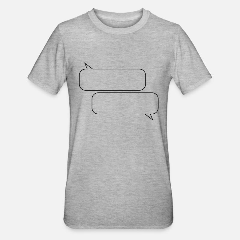 sprechblasen Unterhaltung - Unisex Polycotton T-Shirt - Grau meliert