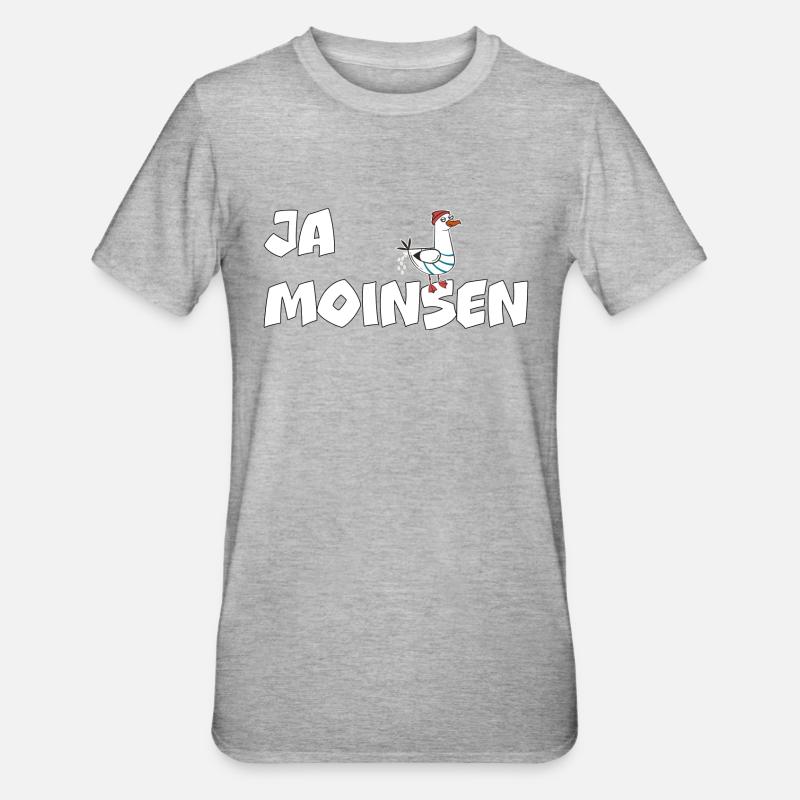 Ja Moinsen - Möwe - Unisex Polycotton T-Shirt - Grau meliert