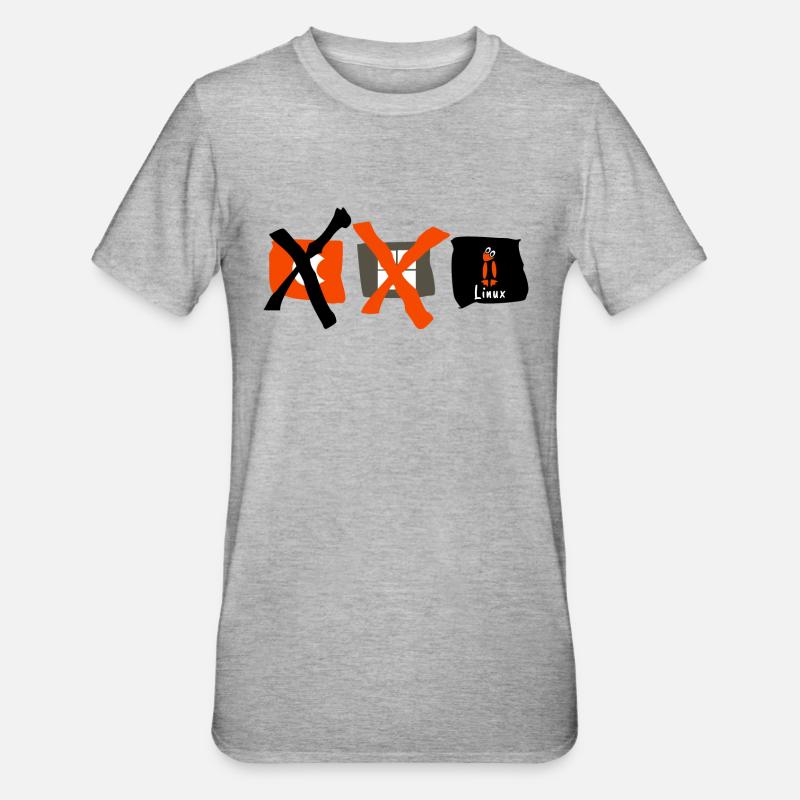 Linux le choix - T-shirt polycoton Unisexe - gris chiné