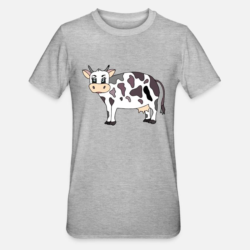Cow - Unisex Polycotton T-Shirt - heather grey