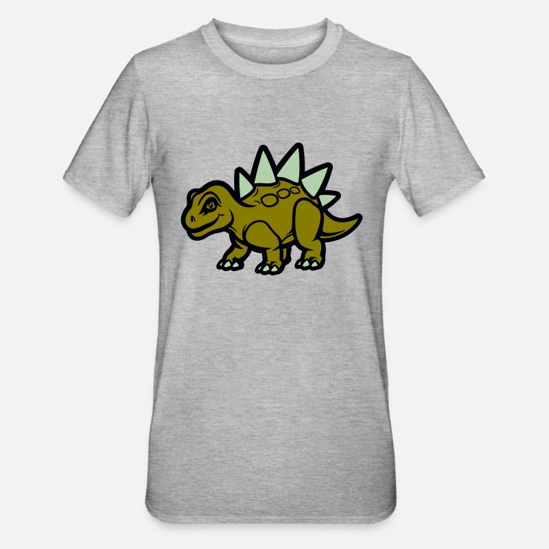 Stegosaurus Comic - Unisex Polycotton T-Shirt - heather grey