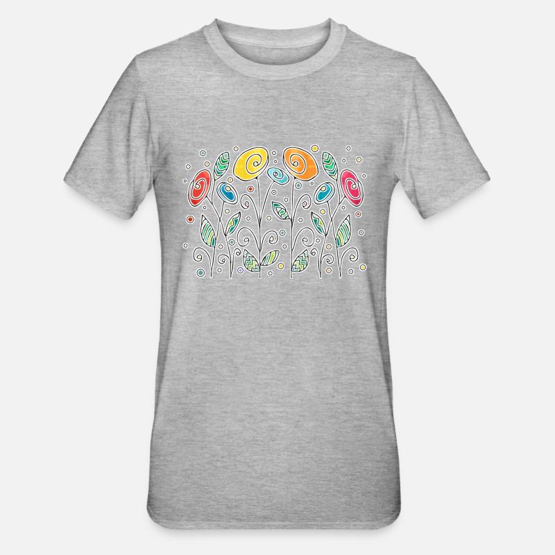 Fleur - T-shirt polycoton Unisexe - gris chiné