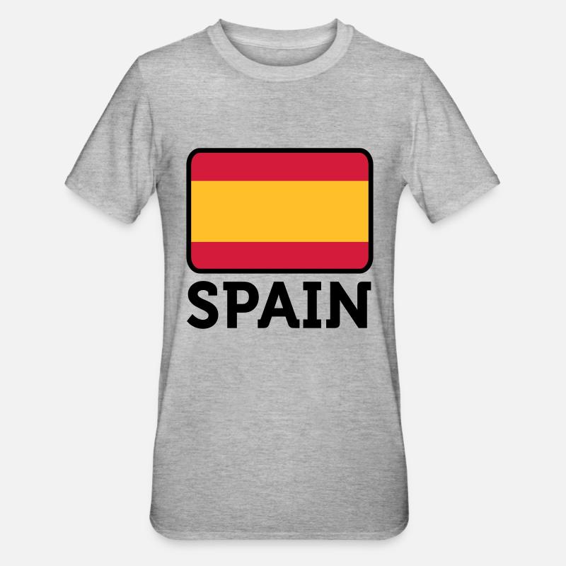 Drapeau national de l Espagne - T-shirt polycoton Unisexe - gris chiné