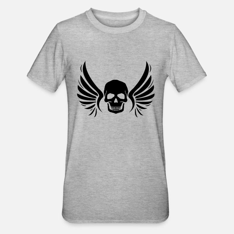 fly_skull_01 - Unisex Polycotton T-Shirt - heather grey
