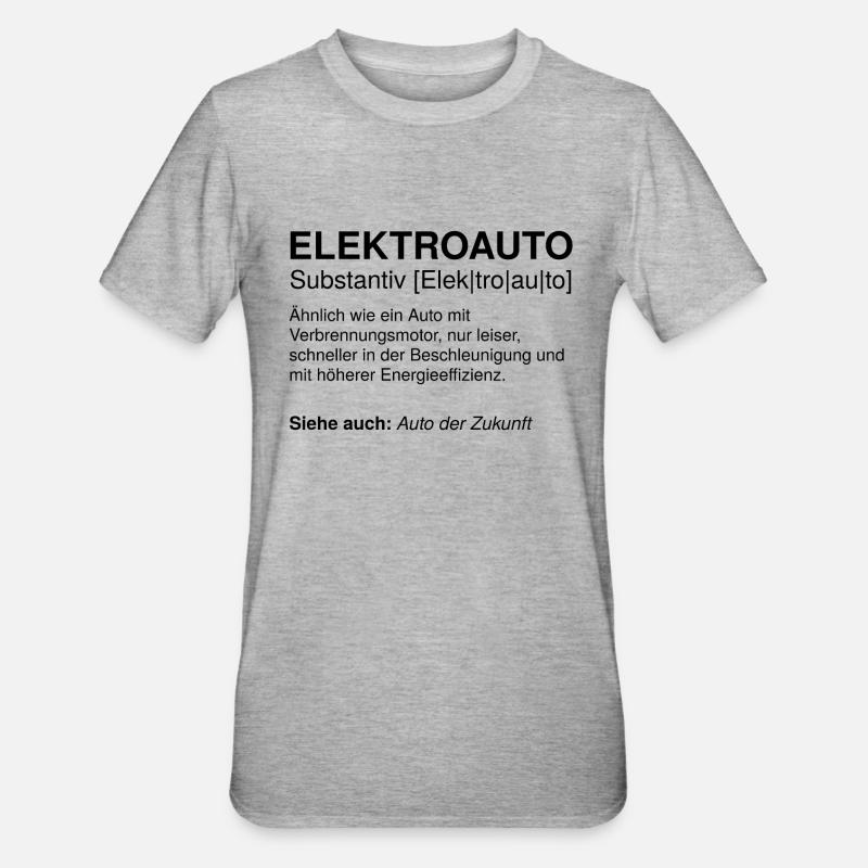 Elektroauto Definition | E-Auto Definition | EAuto - Unisex Polycotton T-Shirt - Grau meliert