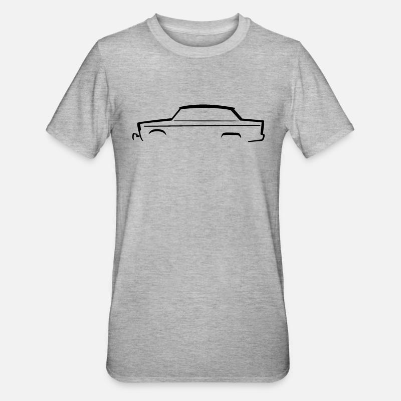 Car-Silhouette | Oldtimer | Trapez - Unisex Polycotton T-Shirt - Grau meliert