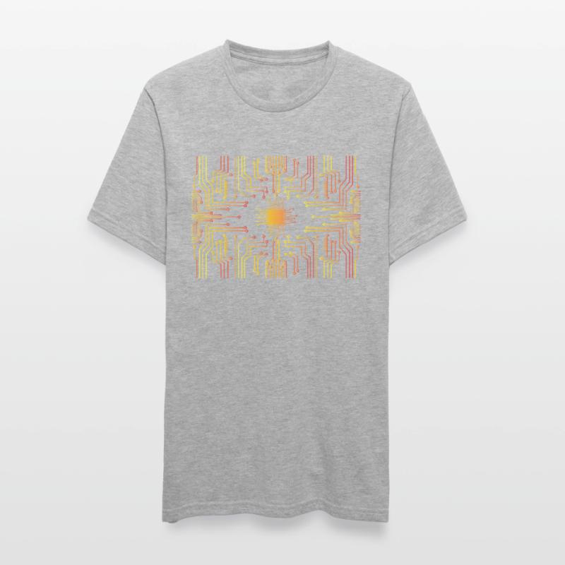 Circuit board core CPU heart pc coder geek T-shirt polycoton Unisexe