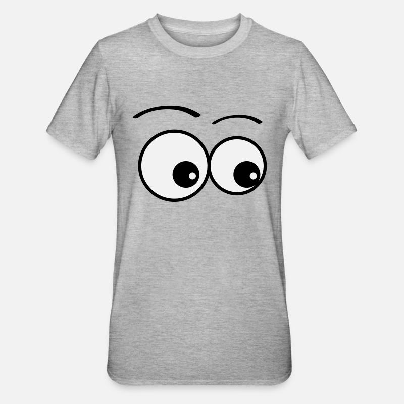 augen - Unisex Polycotton T-Shirt - Grau meliert