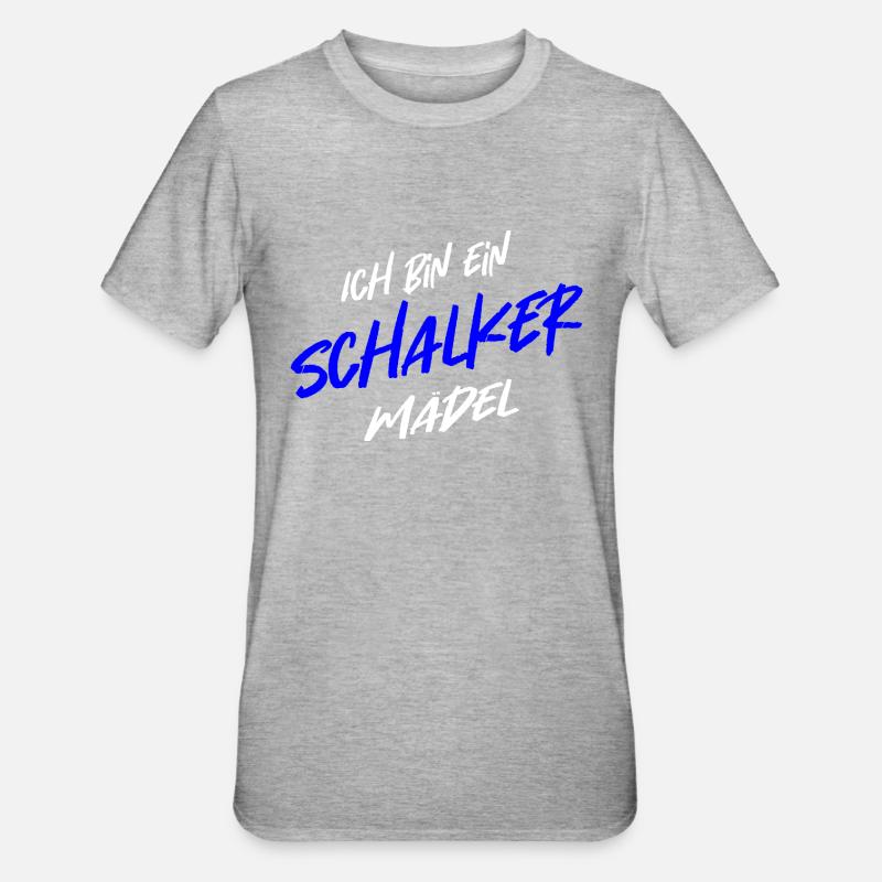 Ich bin ein Schalker Mädel - Unisex Polycotton T-Shirt - Grau meliert