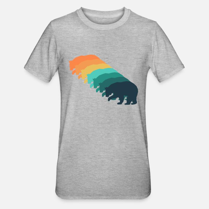 Ours rétro - T-shirt polycoton Unisexe - gris chiné