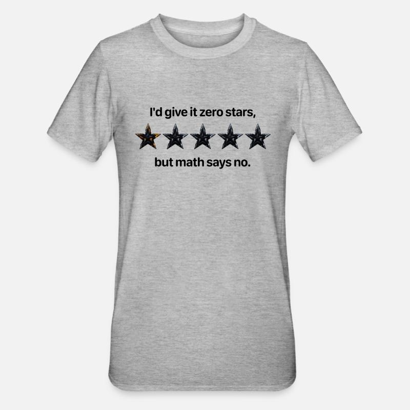 Zero Stars Math Comedy - Unisex Polycotton T-Shirt - heather grey