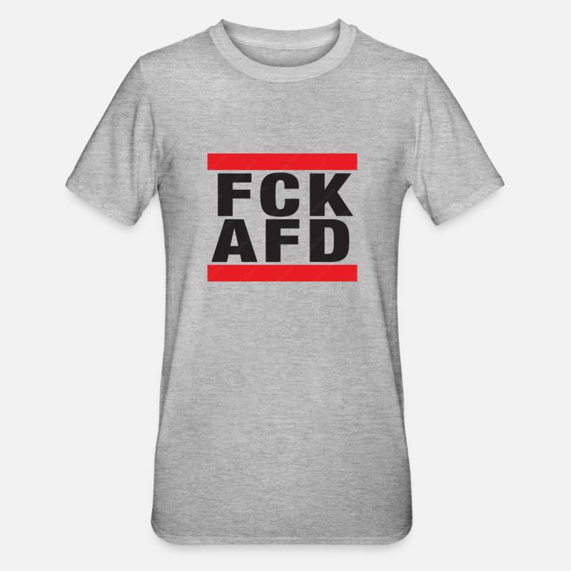 FCKAFD - Unisex Polycotton T-Shirt - Grau meliert