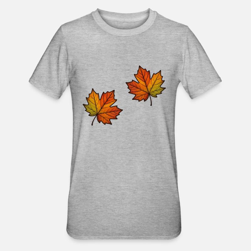 Leaf Autumn Maple Leaf 2 - Unisex Polycotton T-Shirt - heather grey