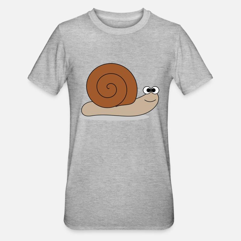 Brown snail - Unisex Polycotton T-Shirt - heather grey