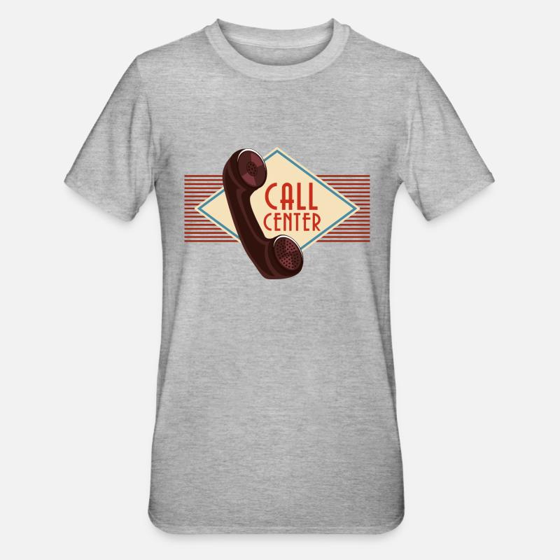 Centre d'appel - T-shirt polycoton Unisexe - gris chiné