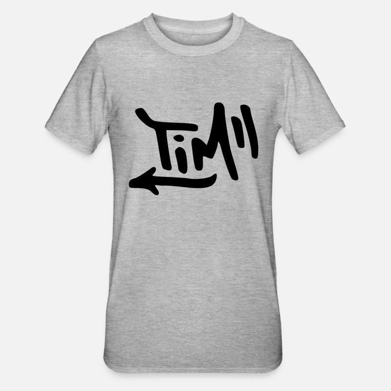 Graffiti Tim - Unisex Polycotton T-Shirt - Grau meliert