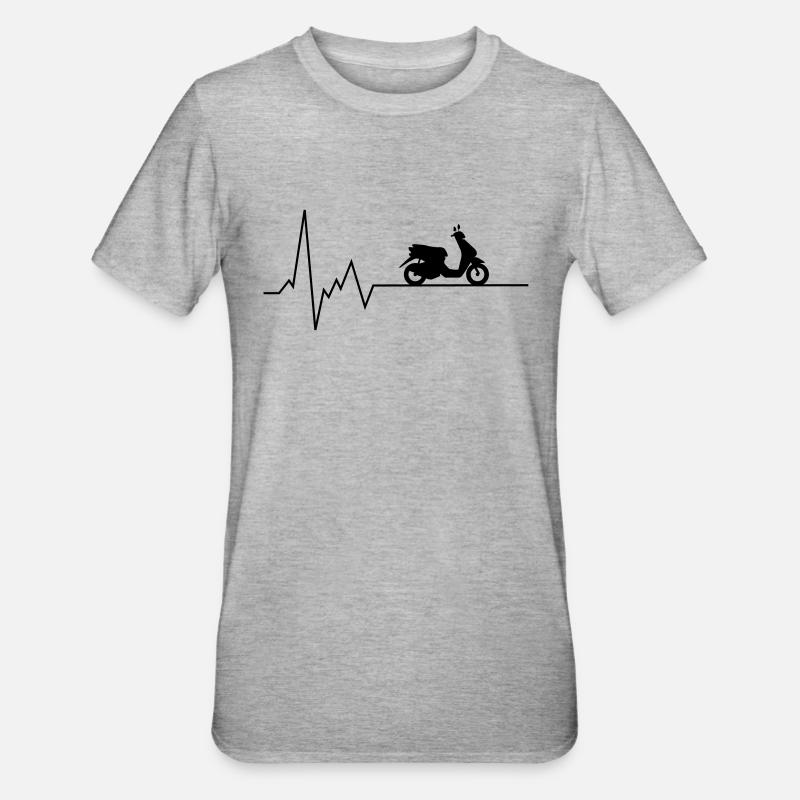 herzschlag roller - Unisex Polycotton T-Shirt - Grau meliert