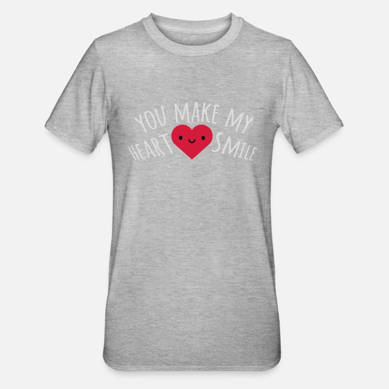 make my heart smile - Unisex Polycotton T-Shirt - heather grey