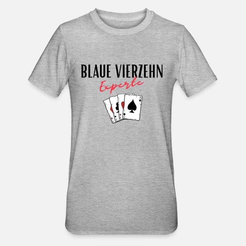 Blaue Vierzehn Experte - Unisex Polycotton T-Shirt - Grau meliert