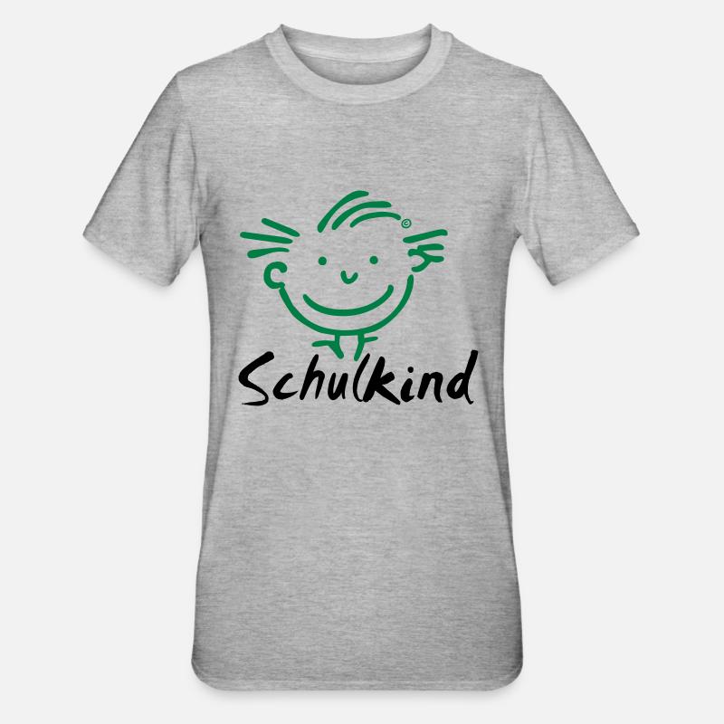 Junge Schulkind - Unisex Polycotton T-Shirt - Grau meliert