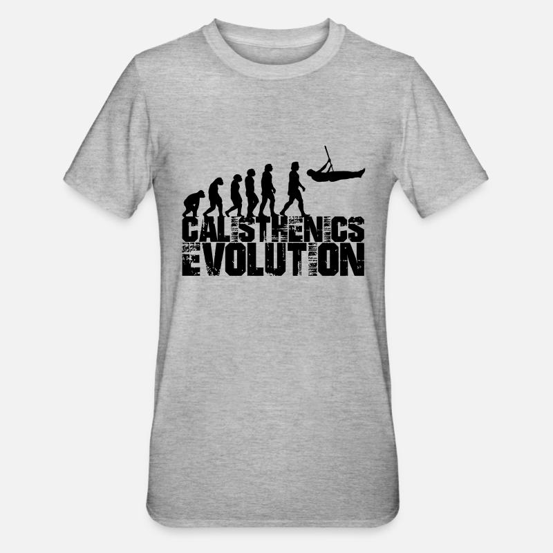 calisthenics evolution - Unisex Polycotton T-Shirt - Grau meliert