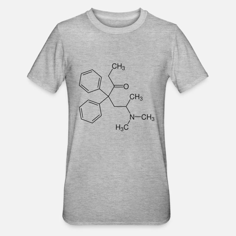 Methadone structural formula - Unisex Polycotton T-Shirt - heather grey
