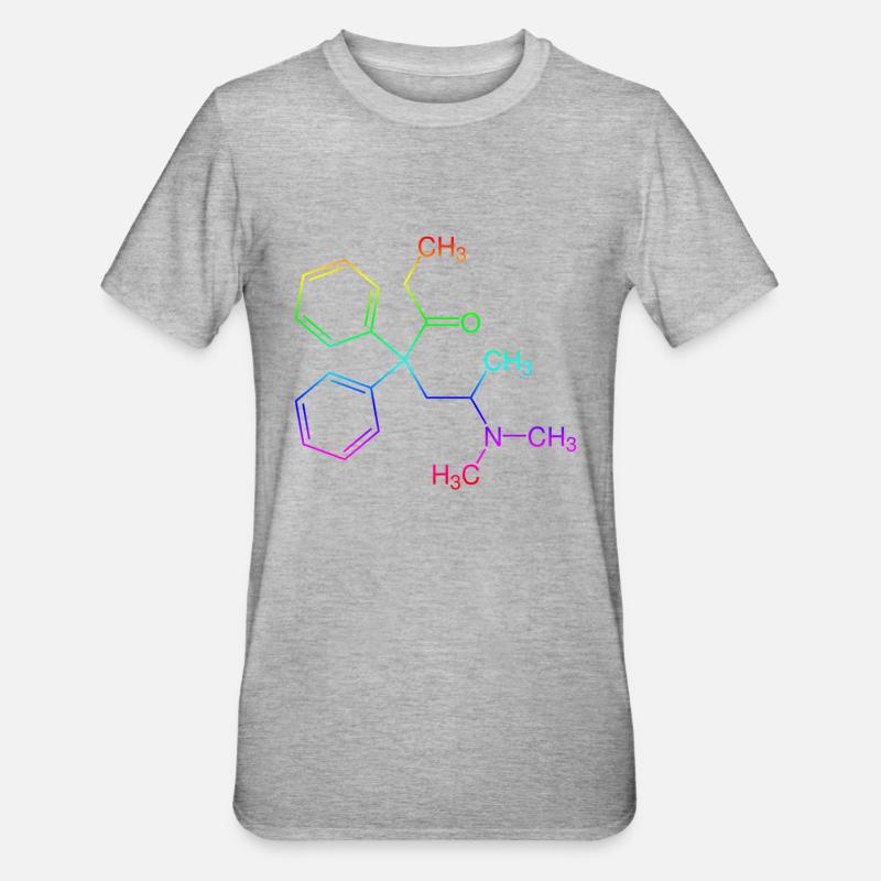Methadone structural formula - Unisex Polycotton T-Shirt - heather grey