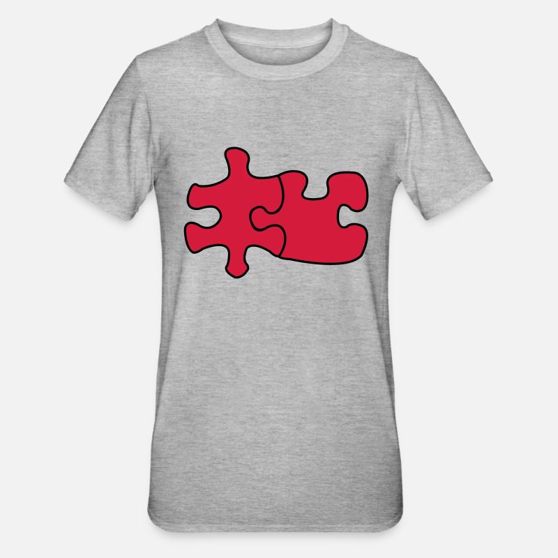 puzzle1 - Unisex Polycotton T-Shirt - Grau meliert