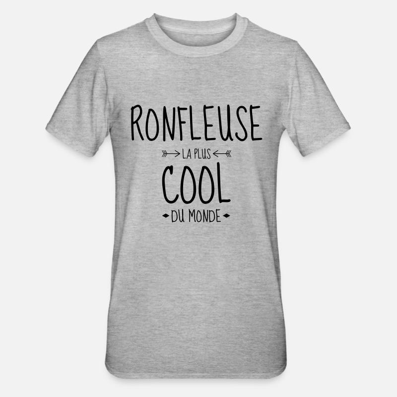 Ronfler / Ronfleur / Ronfleuse / Ronflement - T-shirt polycoton Unisexe - gris chiné