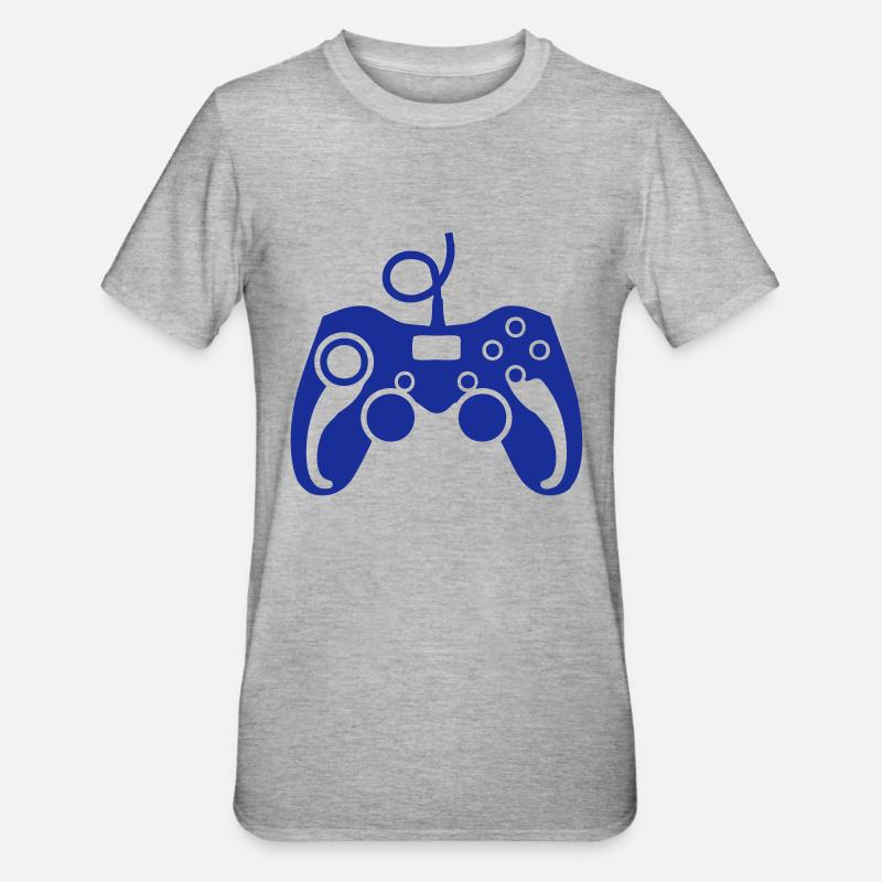 Paddle-PC-Videospiel-Controller - Unisex Polycotton T-Shirt - Grau meliert