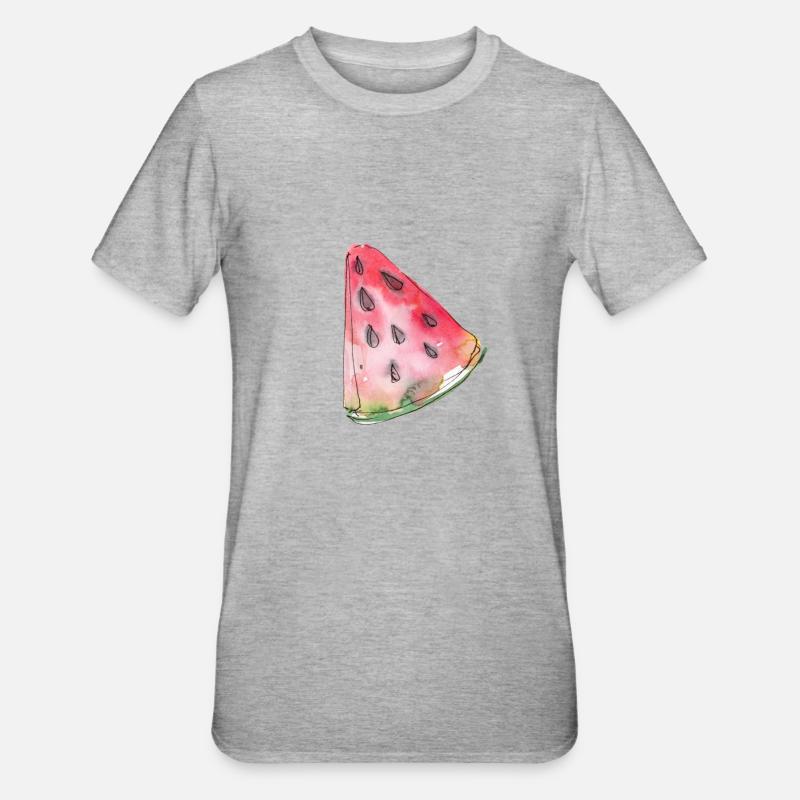 Pastèque - T-shirt polycoton Unisexe - gris chiné