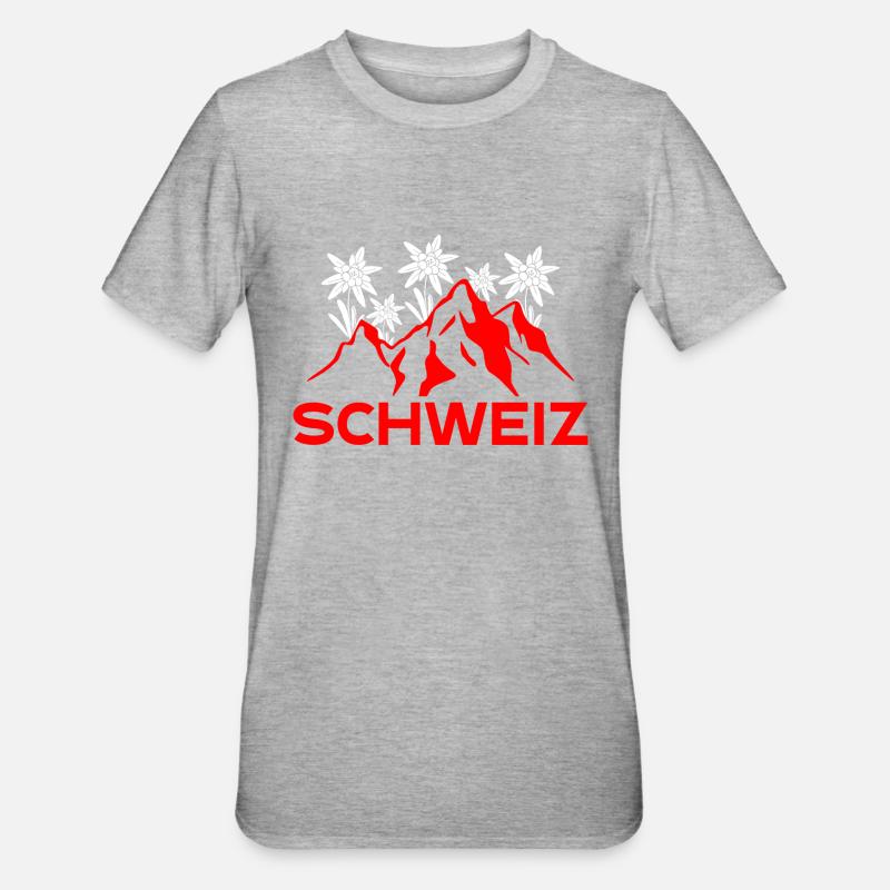 Schweizer Berge - Unisex Polycotton T-Shirt - Grau meliert