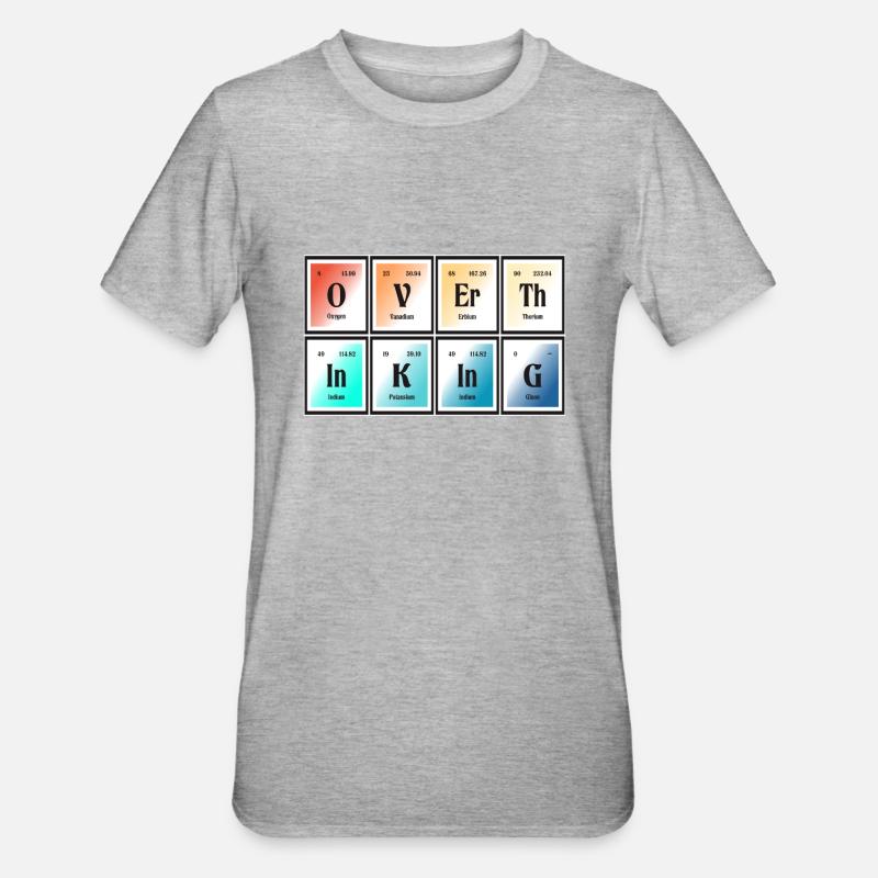 Overthingking | Periodensystem der Elemente - Unisex Polycotton T-Shirt - Grau meliert
