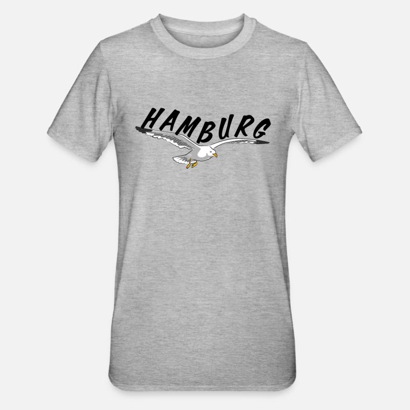 Hambourg sur Seagull - noir - T-shirt polycoton Unisexe - gris chiné