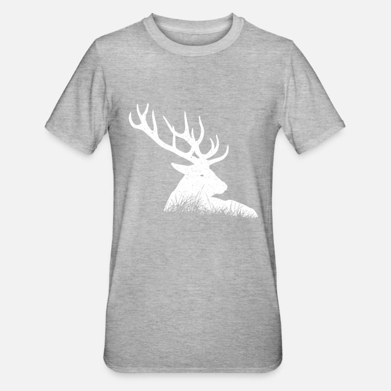 Deer - Unisex Polycotton T-Shirt - heather grey