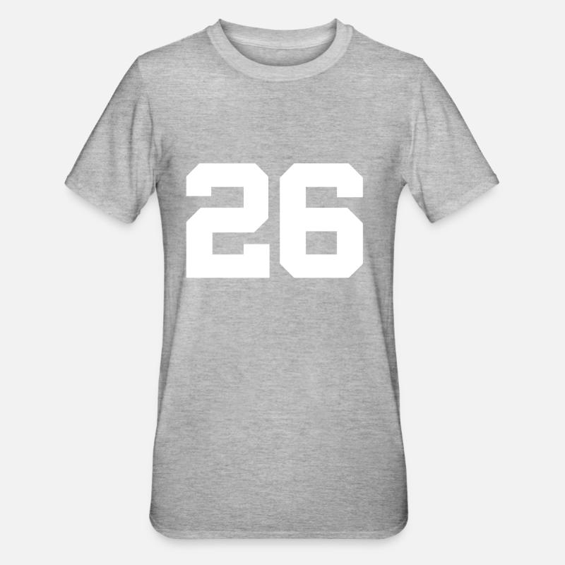Numéro 26 - T-shirt polycoton Unisexe - gris chiné