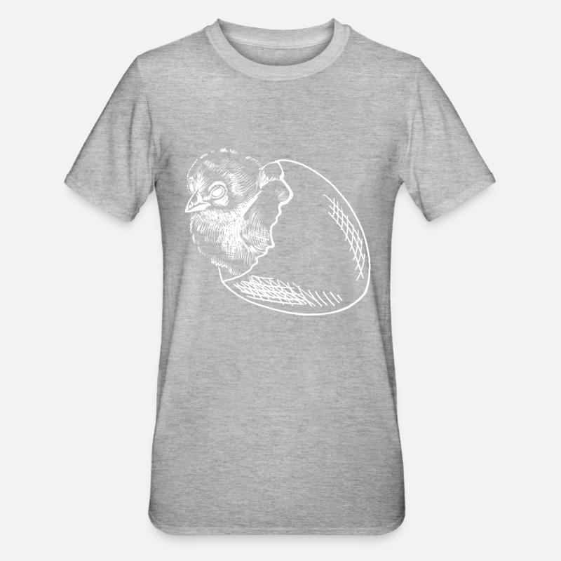 Chicks hatch egg - Unisex Polycotton T-Shirt - heather grey