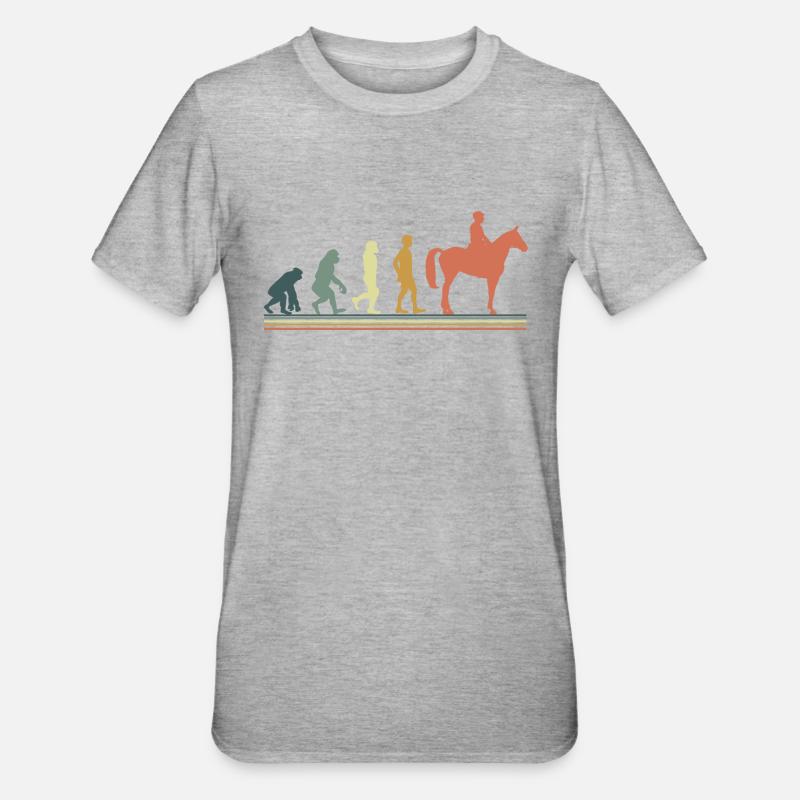 Evolution cheval - T-shirt polycoton Unisexe - gris chiné