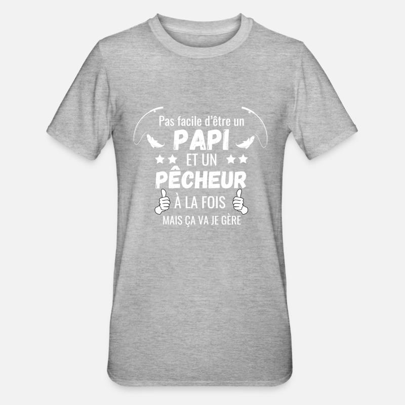 PAPI PECHEUR - T-shirt polycoton Unisexe - gris chiné