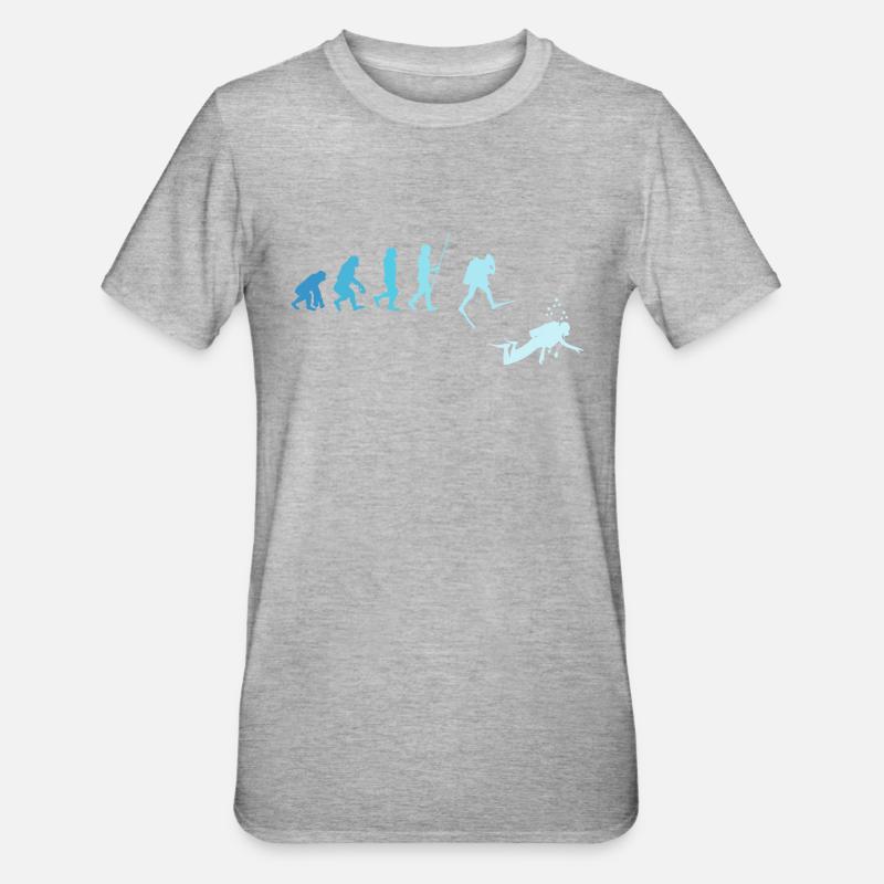 Plongeur Evolution Retro Scuba - T-shirt polycoton Unisexe - gris chiné