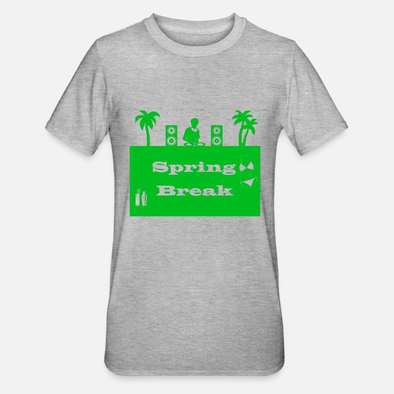 spring break vert - T-shirt polycoton Unisexe - gris chiné