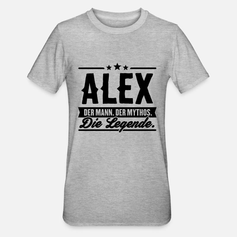 Man Myth Legend Alex - T-shirt polycoton Unisexe - gris chiné