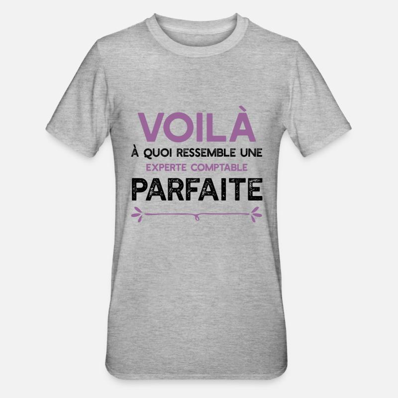 Une Experte comptable parfaite cadeau - T-shirt polycoton Unisexe - gris chiné