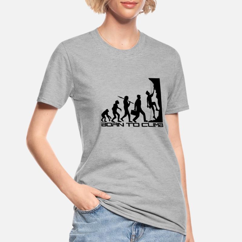 né pour gravir l'évolution évolution née raide T-shirt polycoton Unisexe