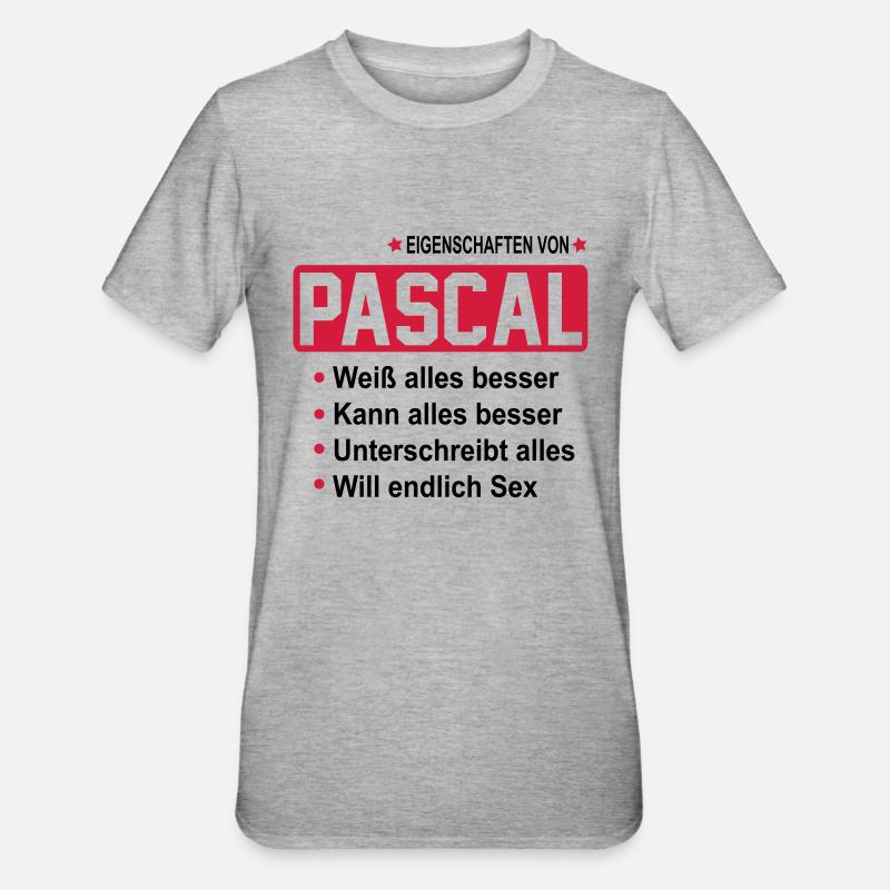 pascal - Unisex Polycotton T-Shirt - Grau meliert
