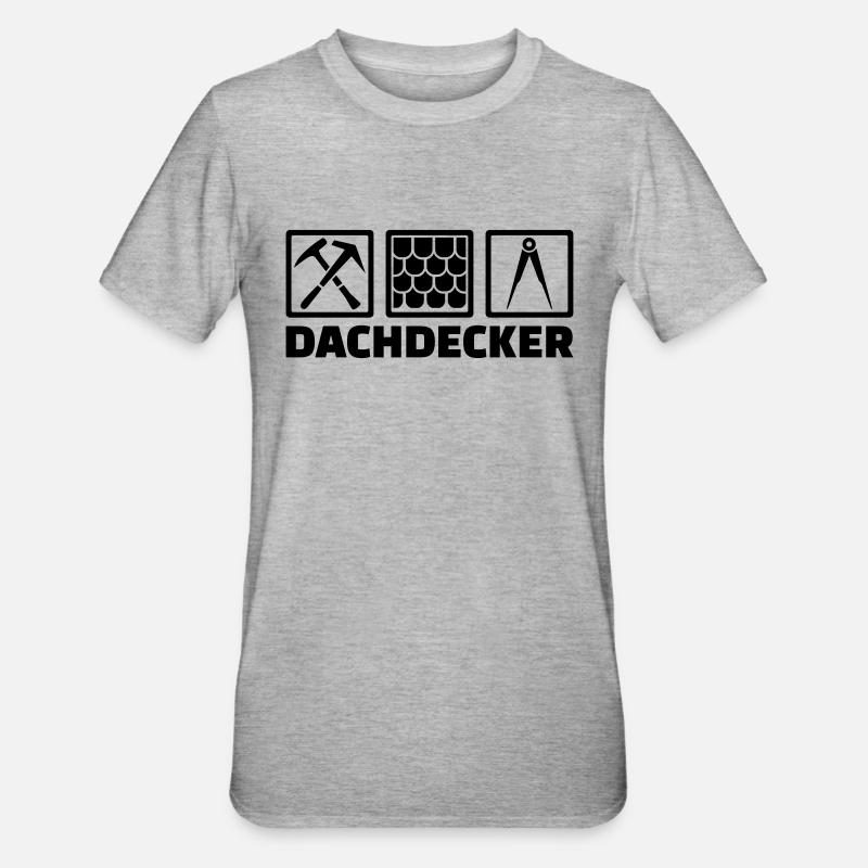 Dachdecker - Unisex Polycotton T-Shirt - Grau meliert